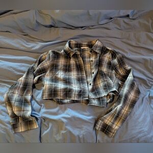 ROMWE Checkered Flannel Shirt in Black and Gray